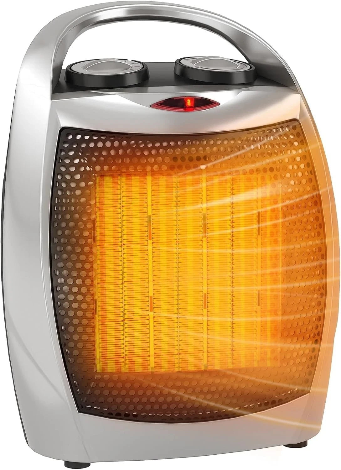 Portable Electric Space Heater with Thermostat, 1500W/750W Safe and Quiet Cerami