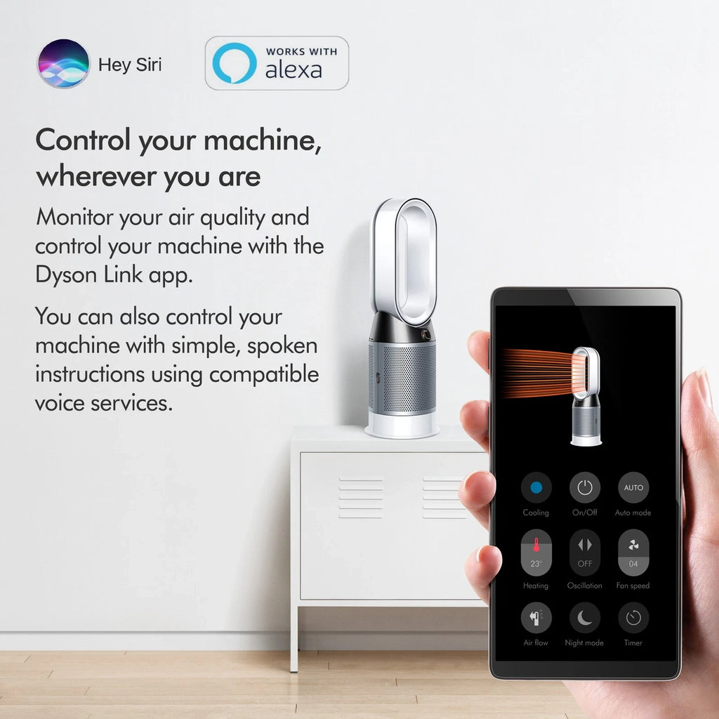 Dyson Purifier Hot+Cool™ Purifying Heating Fan HP4B | White/Silver | Refurbished